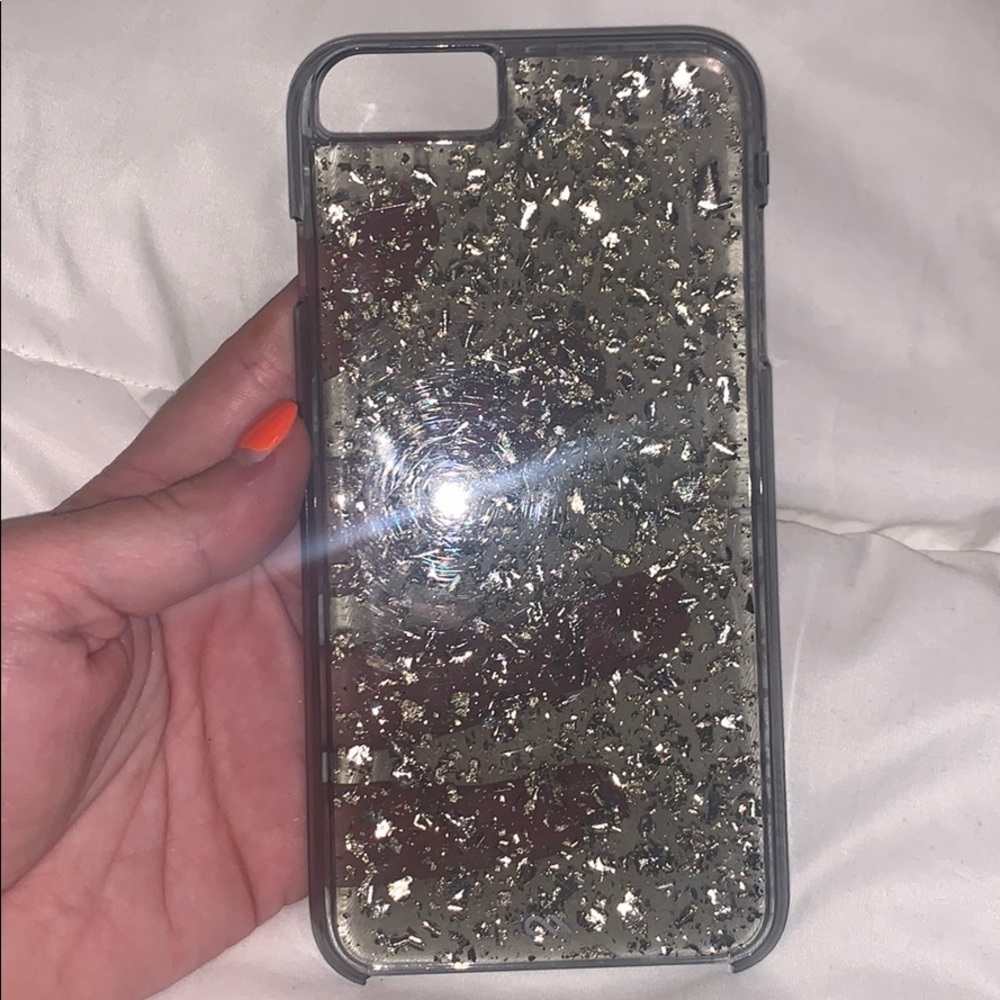 iPhone 6,7,8,9 plus karat glitter case silver